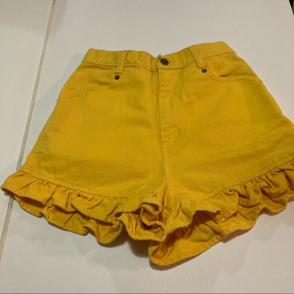 Bonjour vintage high waist yellow jean shorts